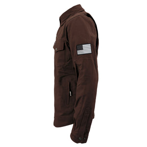 Protective Canvas Jacket for Men - Dark Brown with Pads