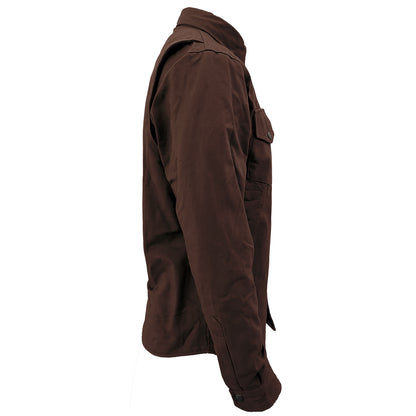 Protective Canvas Jacket for Men - Dark Brown with Pads