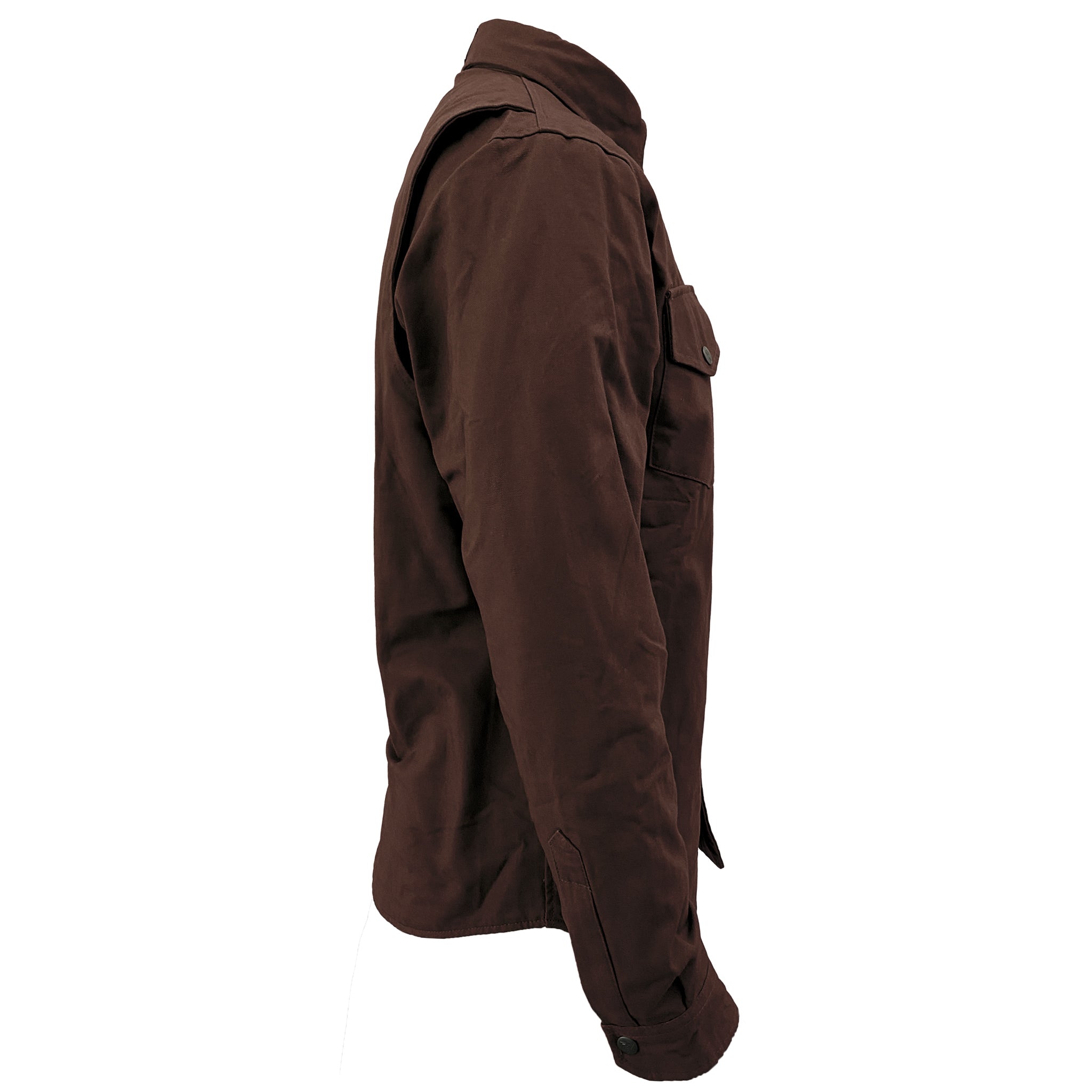 Protective Canvas Jacket for Men - Dark Brown with Pads