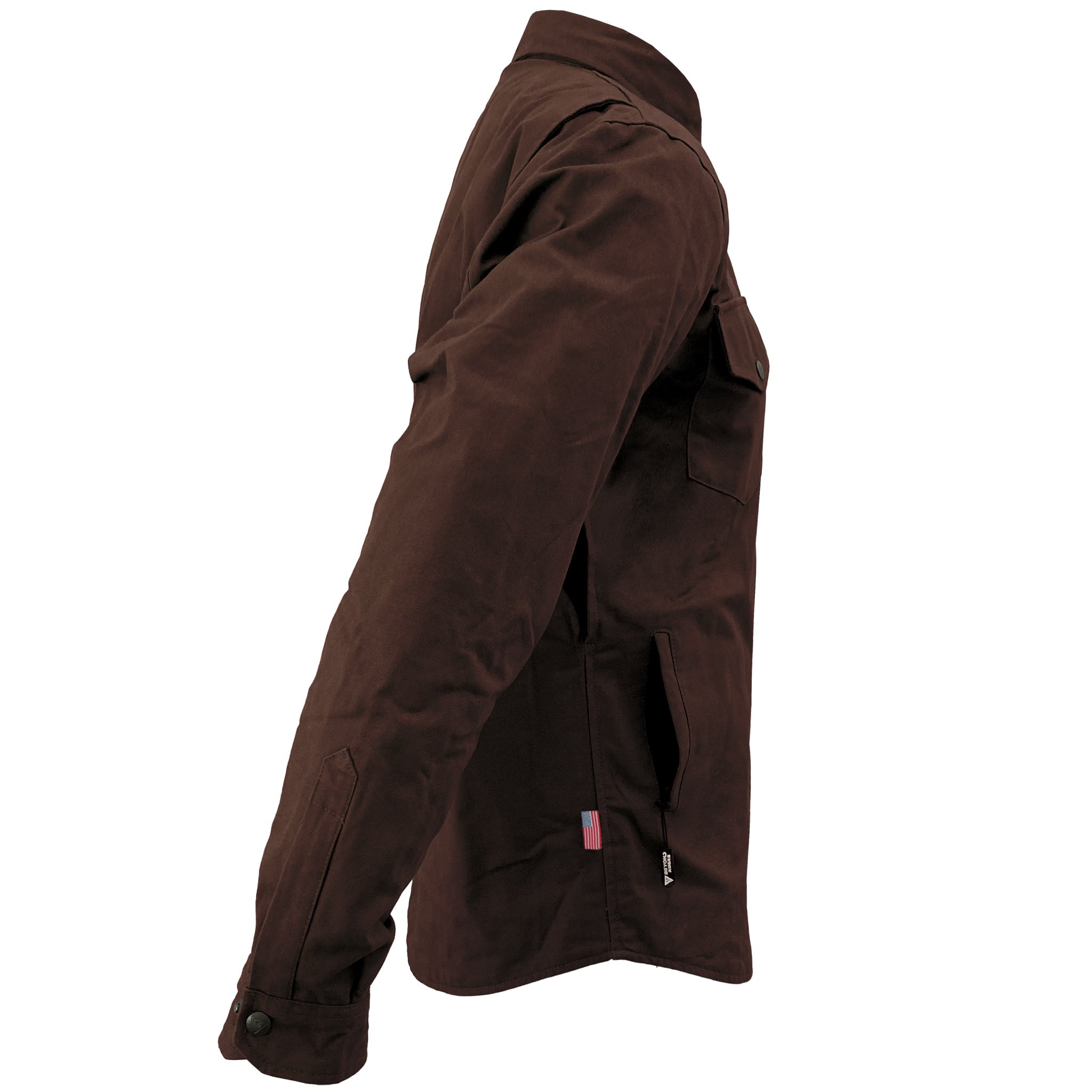 Protective Canvas Jacket for Men - Dark Brown with Pads