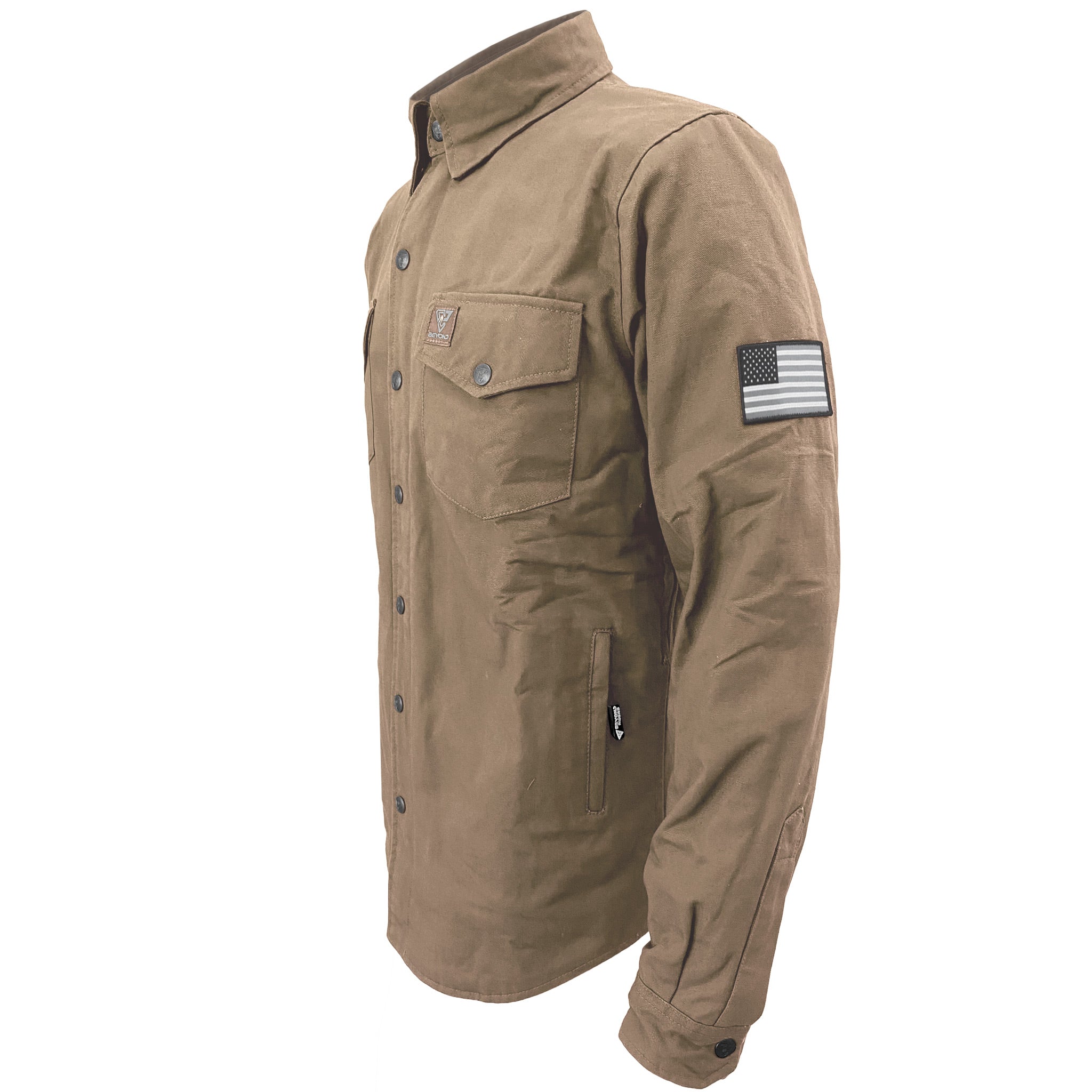 SALE Protective Canvas Jacket for Men - Camel with Pads