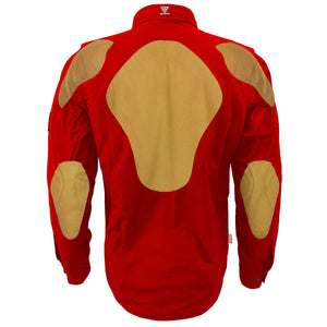 Protective Canvas Jacket for Men - Red with Pads