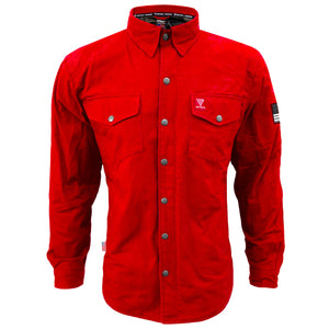 Protective Canvas Jacket for Men - Red with Pads