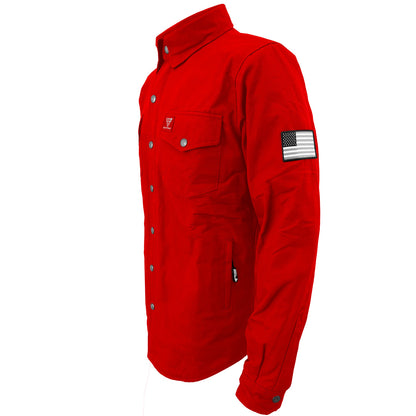 Protective Canvas Jacket for Men - Red with Pads