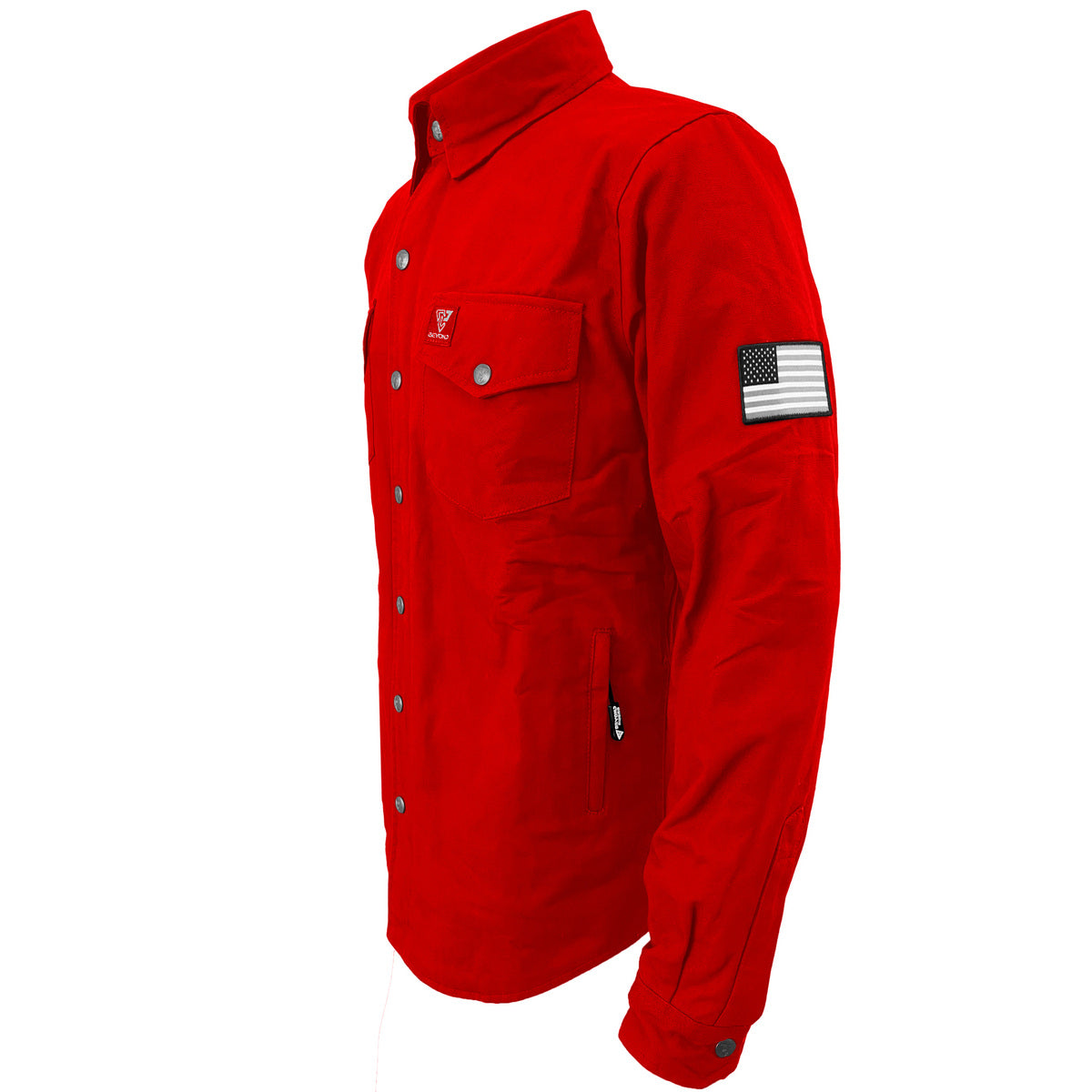 Protective Canvas Jacket for Men - Red with Pads