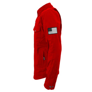 Protective Canvas Jacket for Men - Red with Pads