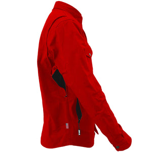 Protective Canvas Jacket for Men - Red with Pads