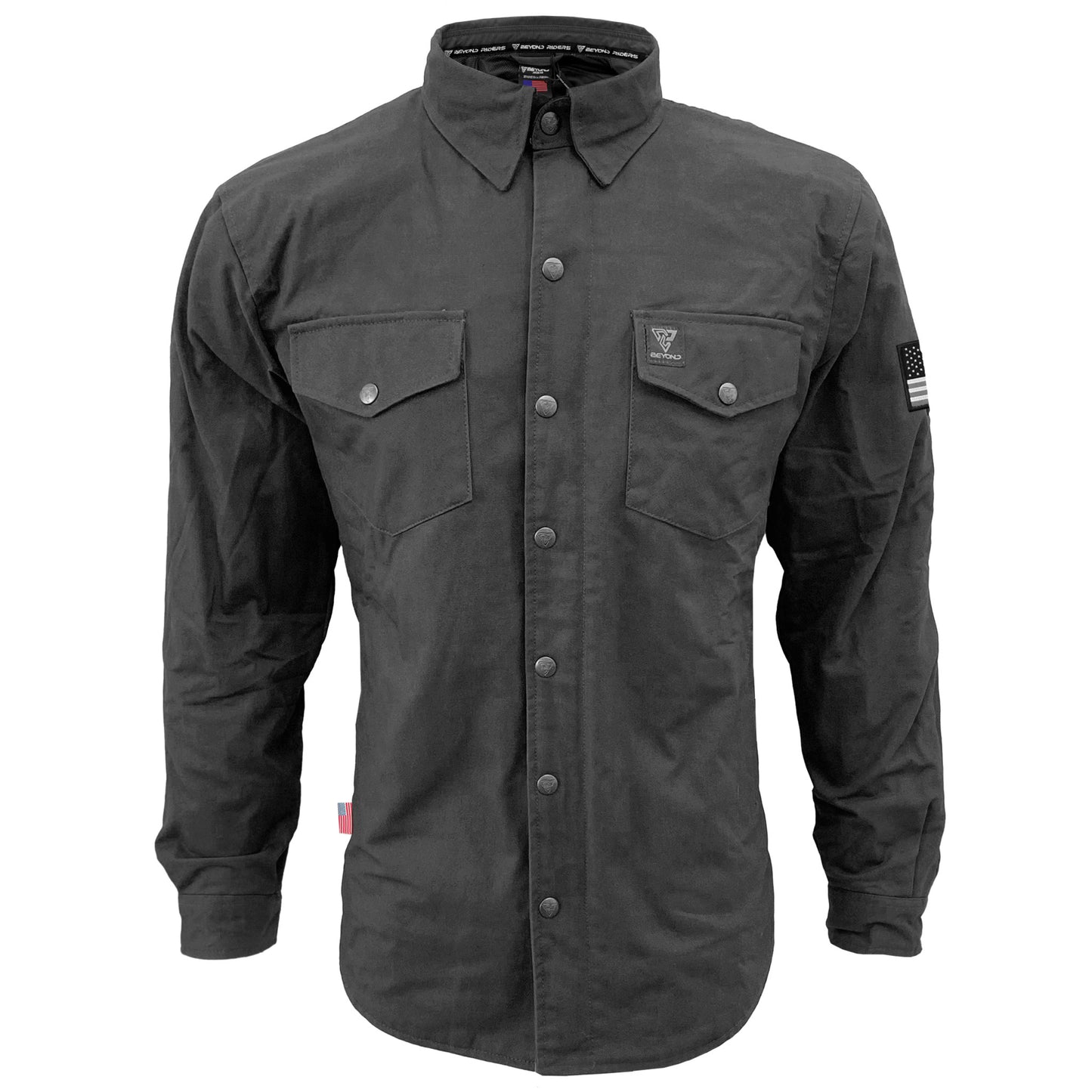Protective Canvas Jacket for Men - Dark Grey with Pads