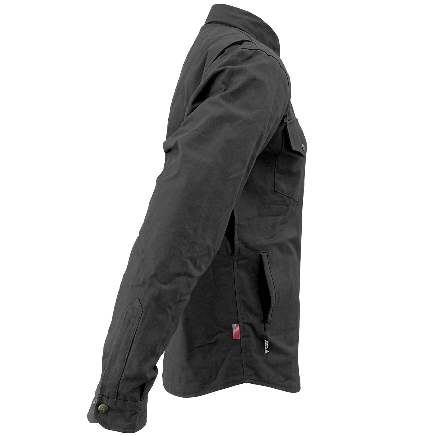 Protective Canvas Jacket for Men - Dark Grey with Pads