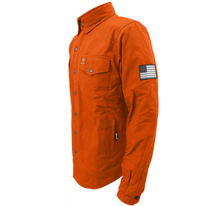 Protective Canvas Jacket for Men - Orange with Pads