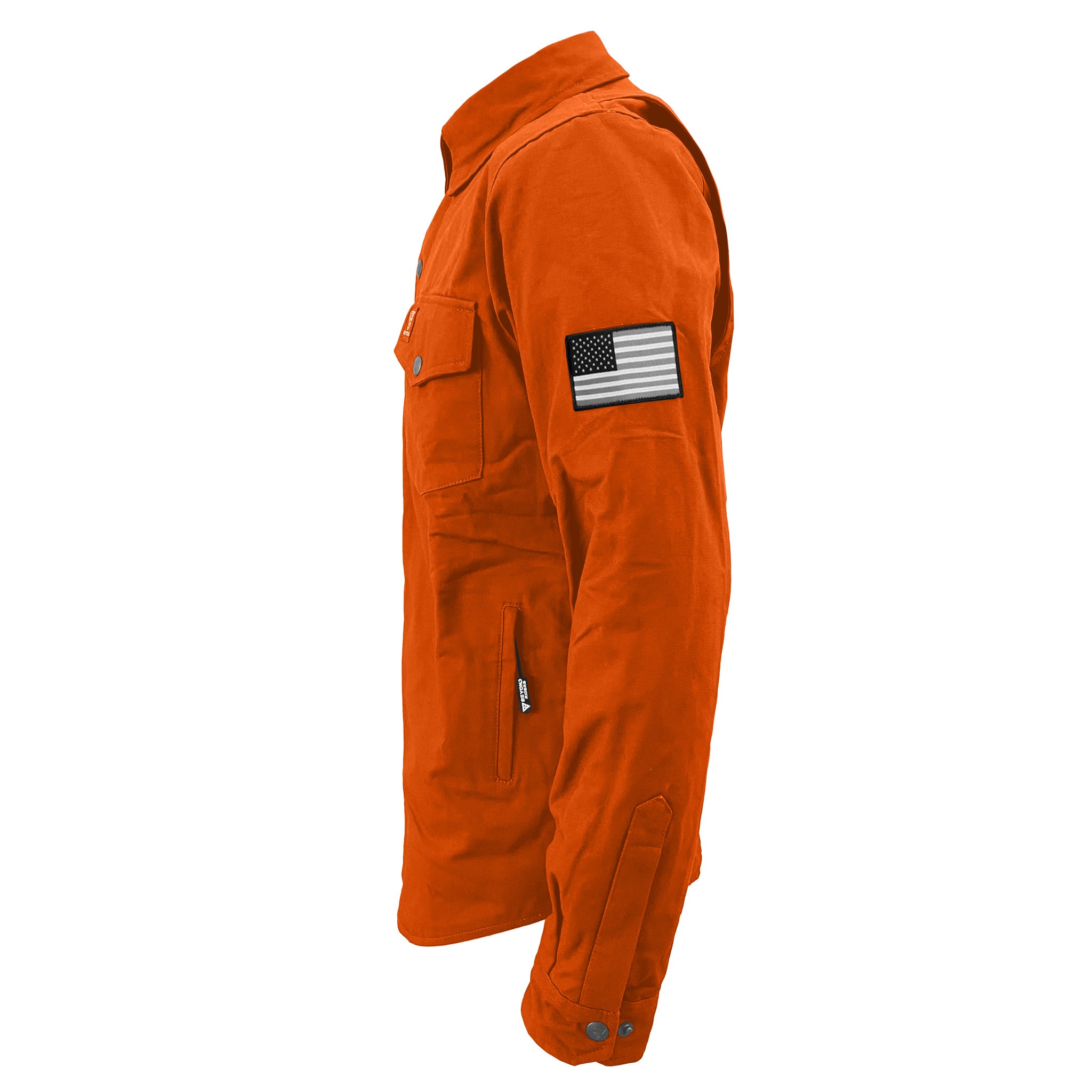 Protective Canvas Jacket for Men - Orange with Pads