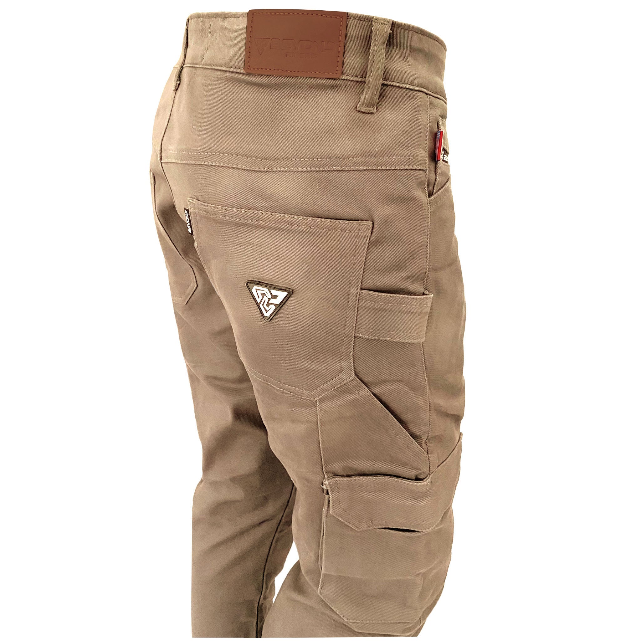 Relaxed Fit Cargo Pants - Khaki Solid with Pads – Beyond Riders