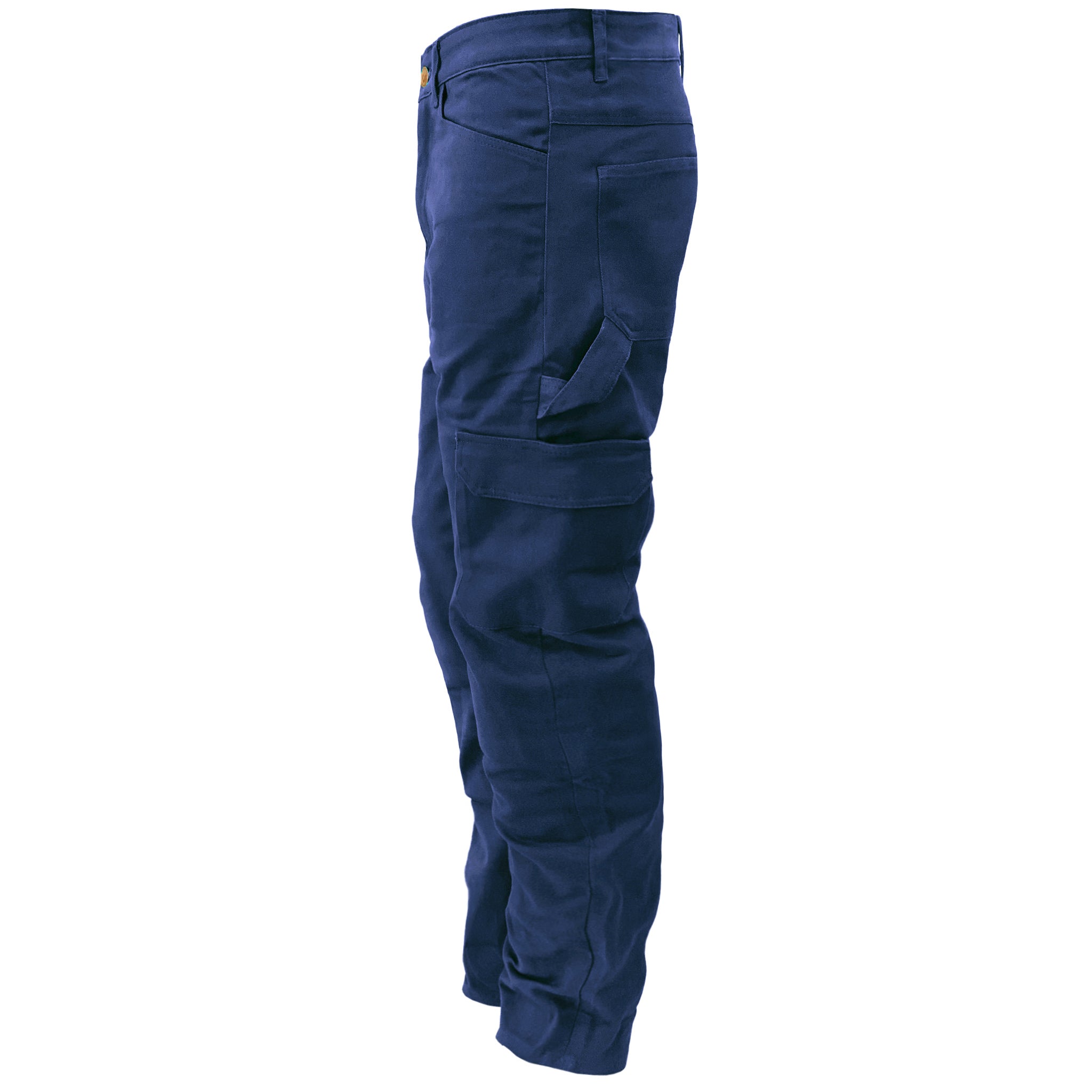 Loose Fit Cargo Pants - Navy Blue with Pads