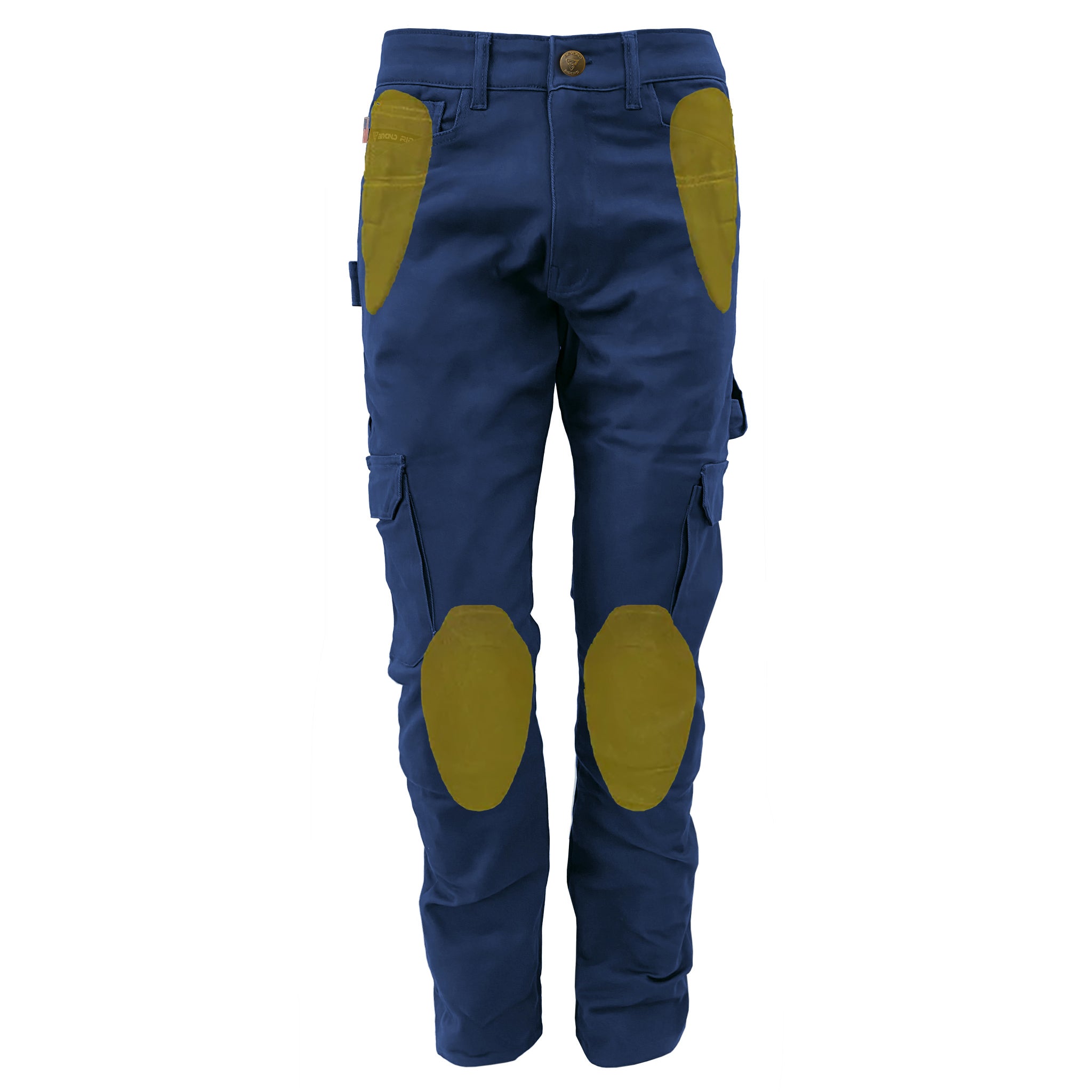Men's-Cargo-Pants-Relaxed-Fit-Color-Navy-Blue-Front-With-Pads