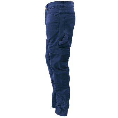 Relaxed Fit Cargo Pants - Navy Blue with Pads