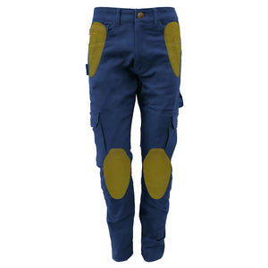 Cargo-Pants-Straight-Fit For-Men-Color-Navy-Blue-With-Pads-Front
