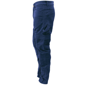 Straight Leg Cargo Pants - Navy Blue with Pads
