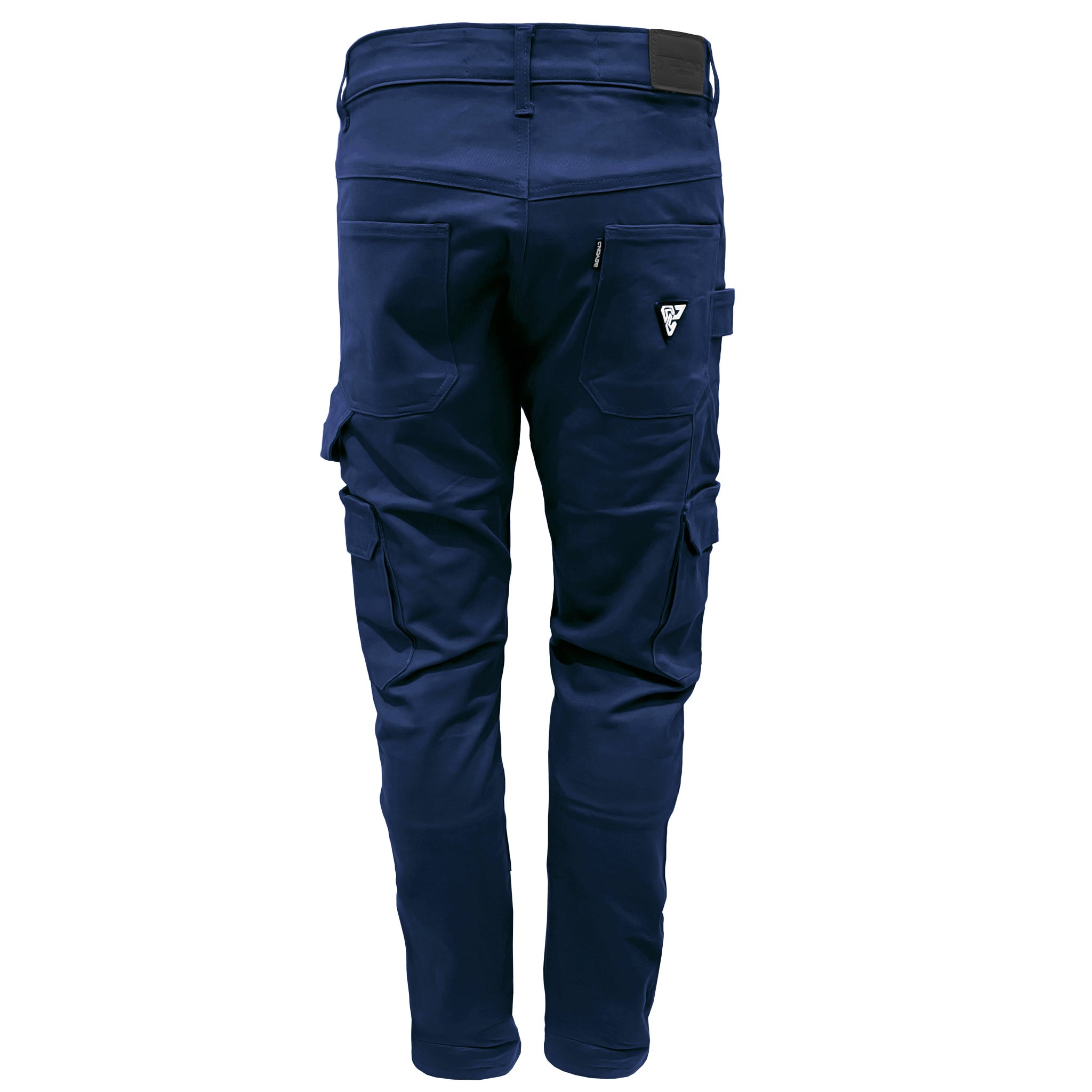 Straight Leg Cargo Pants - Navy Blue with Pads
