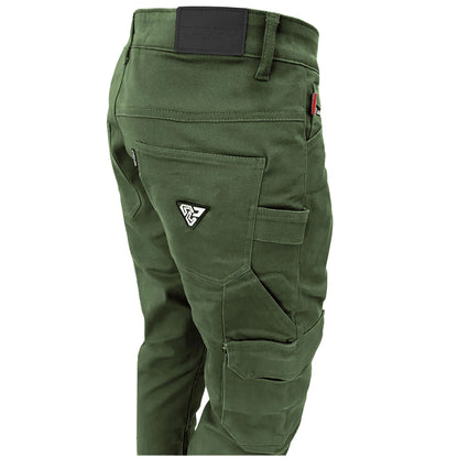 SALE Loose Fit Cargo Pants (Extra Wide) - Army Green with Pads