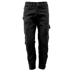 Loose Fit Cargo Pants Black with Pads Black 28W 36L