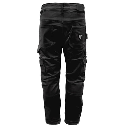 Loose Fit Cargo Pants (Extra Wide) - Black with Pads