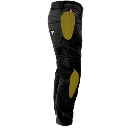 Loose Fit Cargo Pants (Extra Wide) - Black with Pads