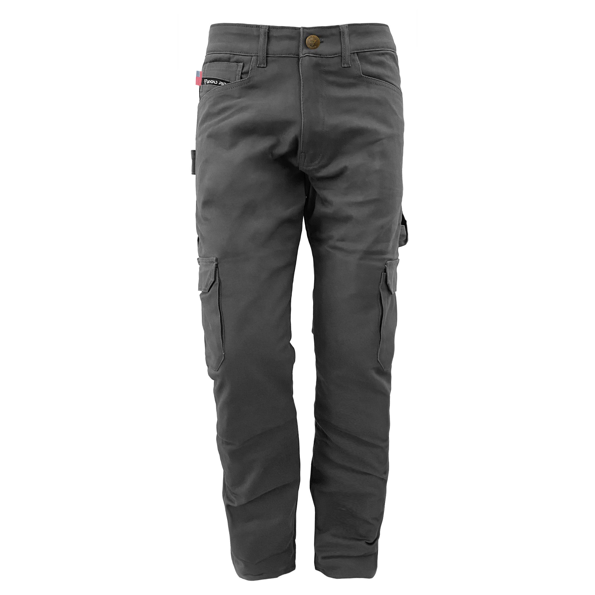 Cargo-Pants-Relaxed-Fit-For-Men-Solid-Grey-Front