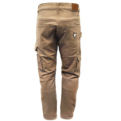 Loose Fit Cargo Pants (Extra Wide) - Khaki Solid with Pads