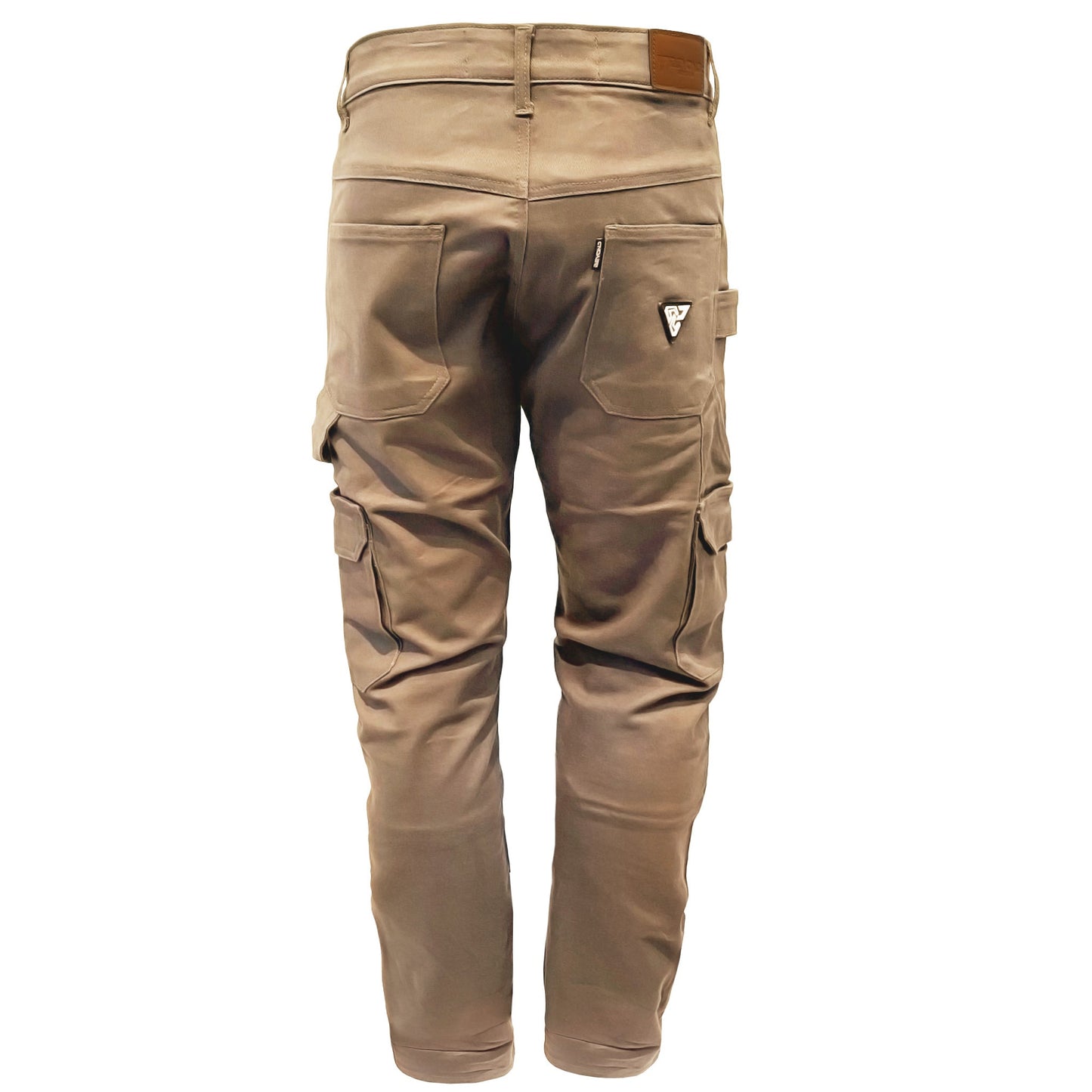 Loose Fit Cargo Pants (Extra Wide) - Khaki Solid with Pads