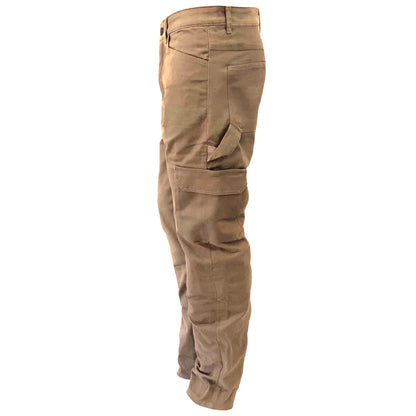 Loose Fit Cargo Pants (Extra Wide) - Khaki Solid with Pads