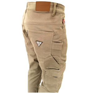 Loose Fit Cargo Pants - Khaki Solid with Pads