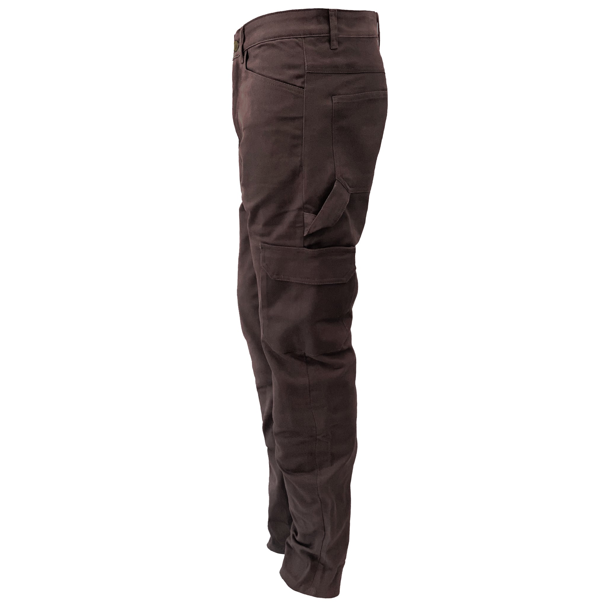 Relaxed Fit Cargo Pants - Dark Coffee with Pads ‌