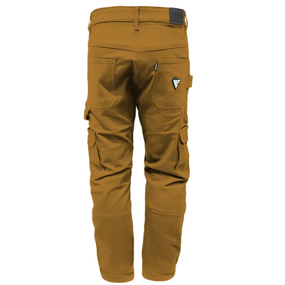 Loose Fit Cargo Pants (Extra Wide) - Light Brown Solid with Pads