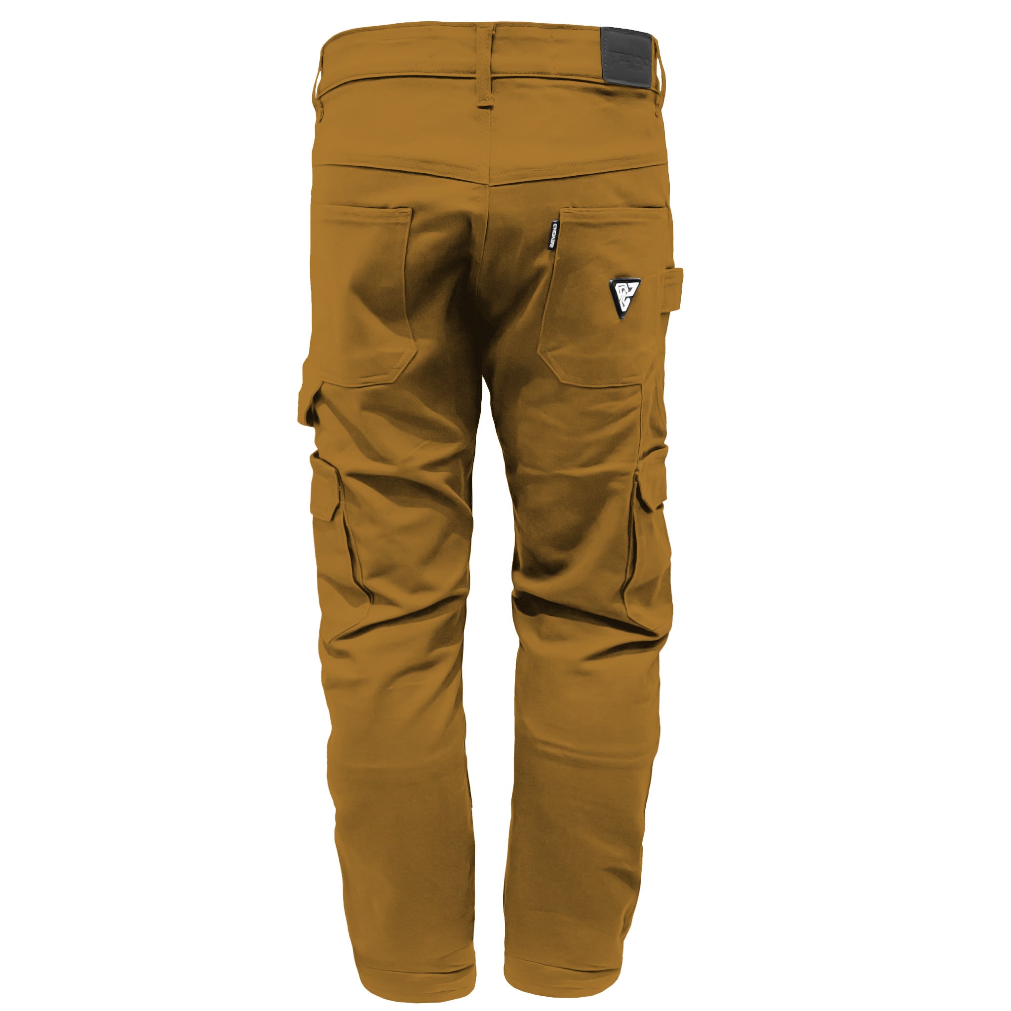 Loose Fit Cargo Pants - Light Brown Solid with Pads
