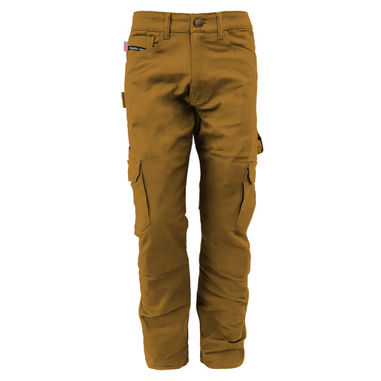Loose Fit Cargo Pants (Extra Wide) - Light Brown Solid with Pads