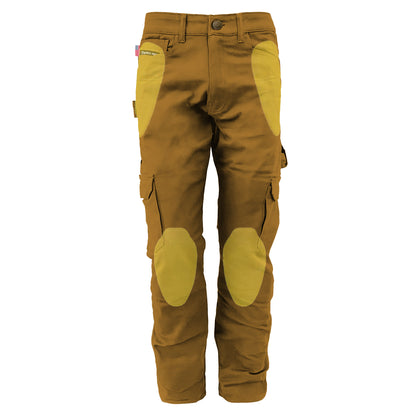 SALE Loose Fit Cargo Pants (Extra Wide) - Light Brown Solid with Pads