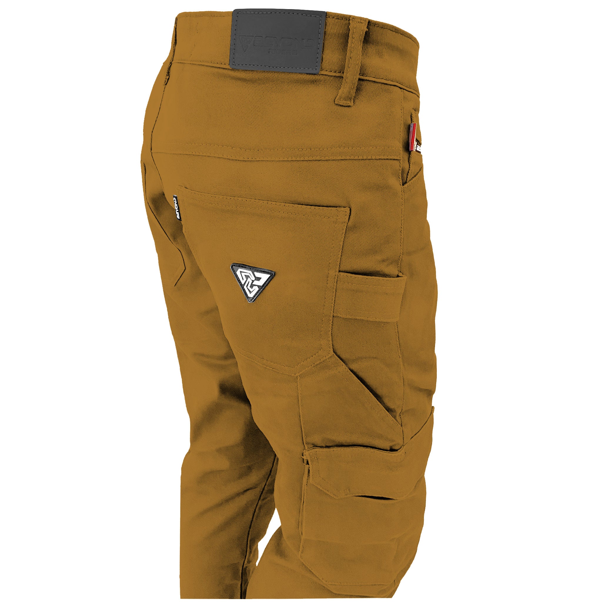 Loose Fit Cargo Pants - Light Brown Solid with Pads