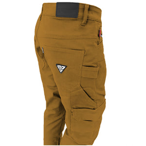 Relaxed Fit Cargo Pants - Light Brown Solid with Pads