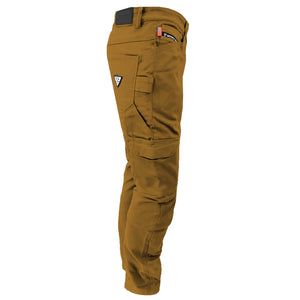 Relaxed Fit Cargo Pants - Light Brown Solid with Pads