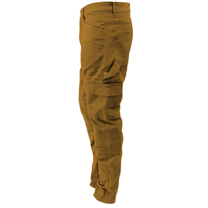 Straight Leg Cargo Pants - Light Brown Solid with Pads