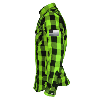 Protective Flannel Shirt - Green Checkered with Pads