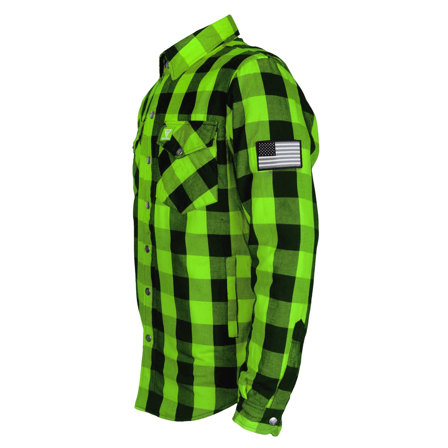 Protective Flannel Shirt - Green Checkered with Pads