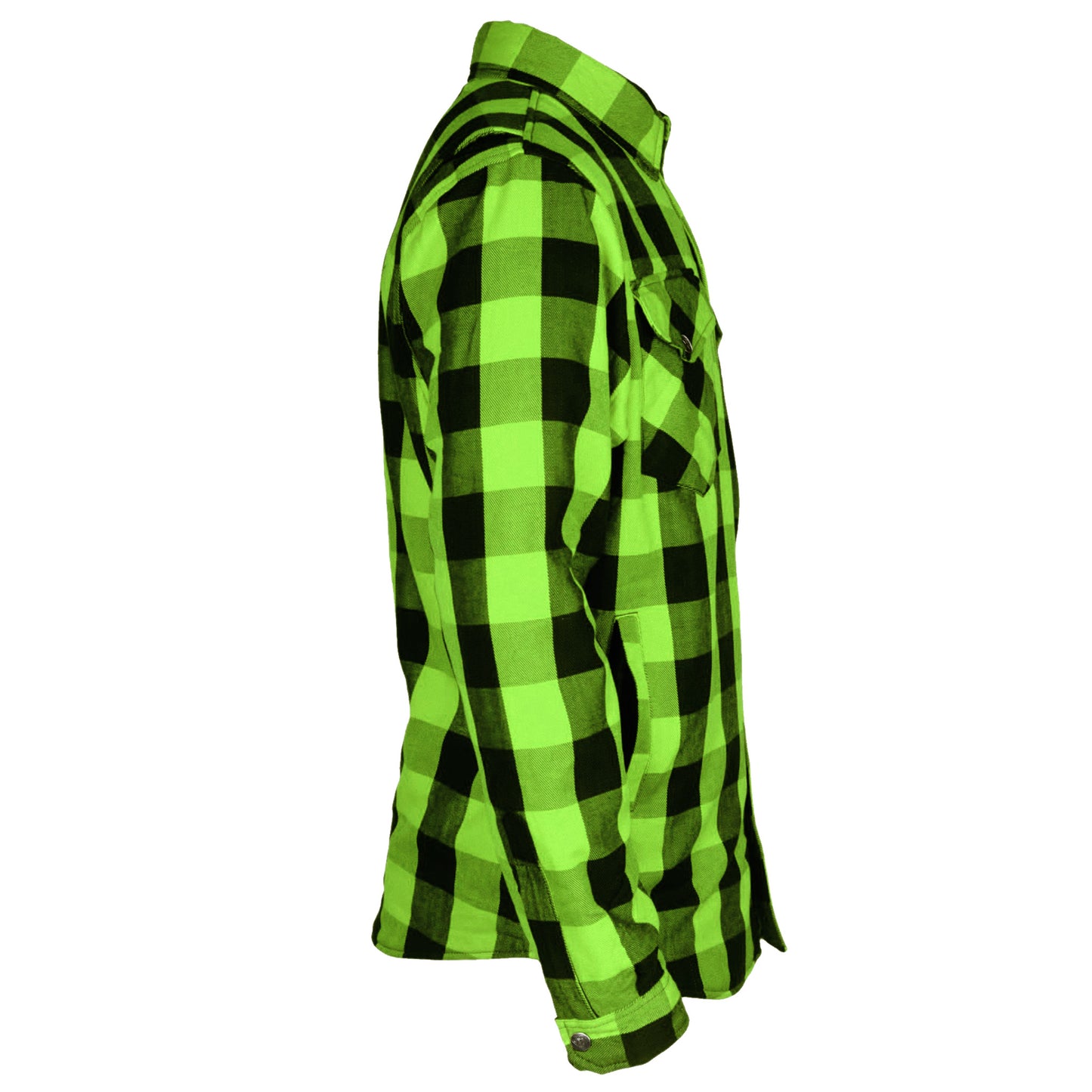 Protective Flannel Shirt - Green Checkered with Pads