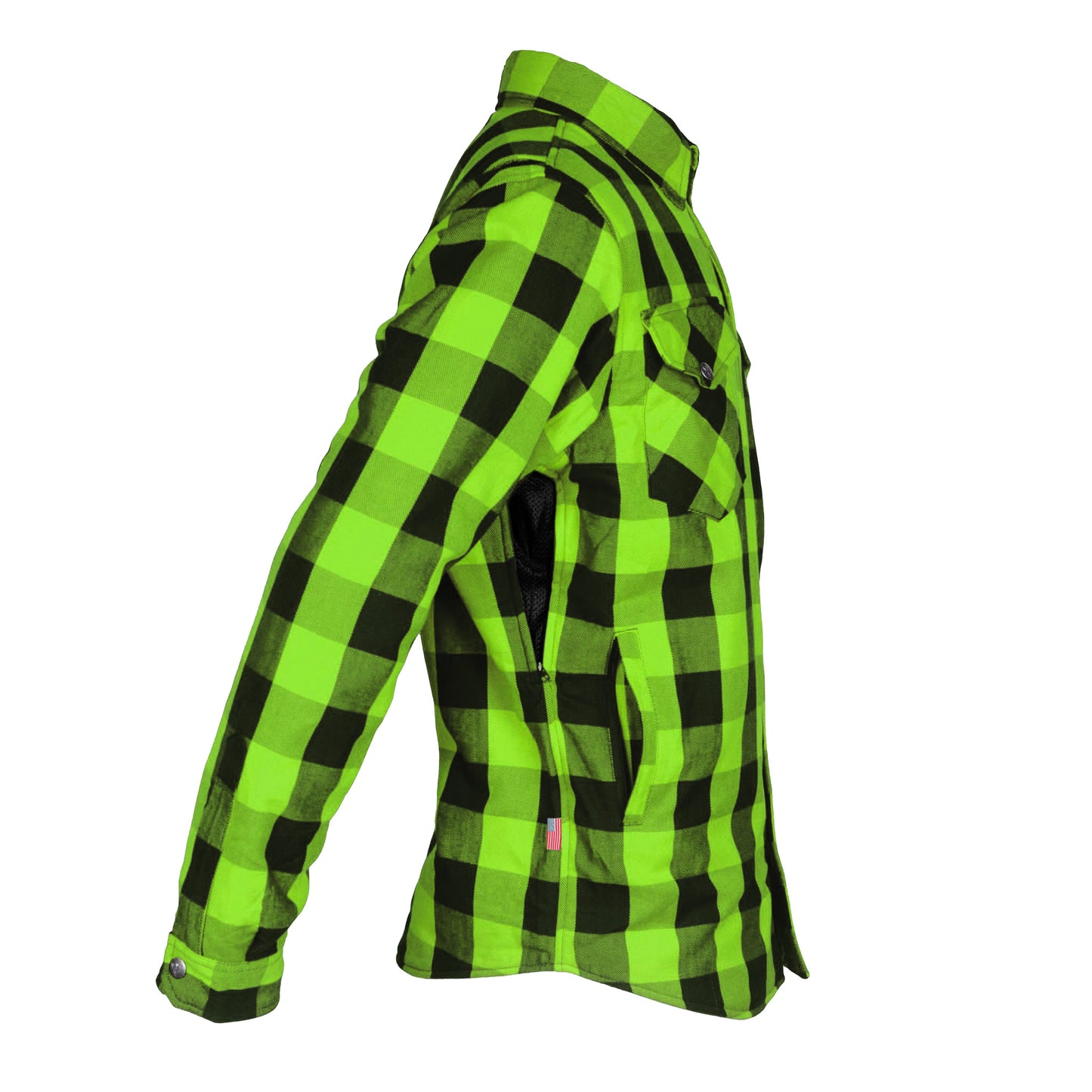 Protective Flannel Shirt - Green Checkered with Pads