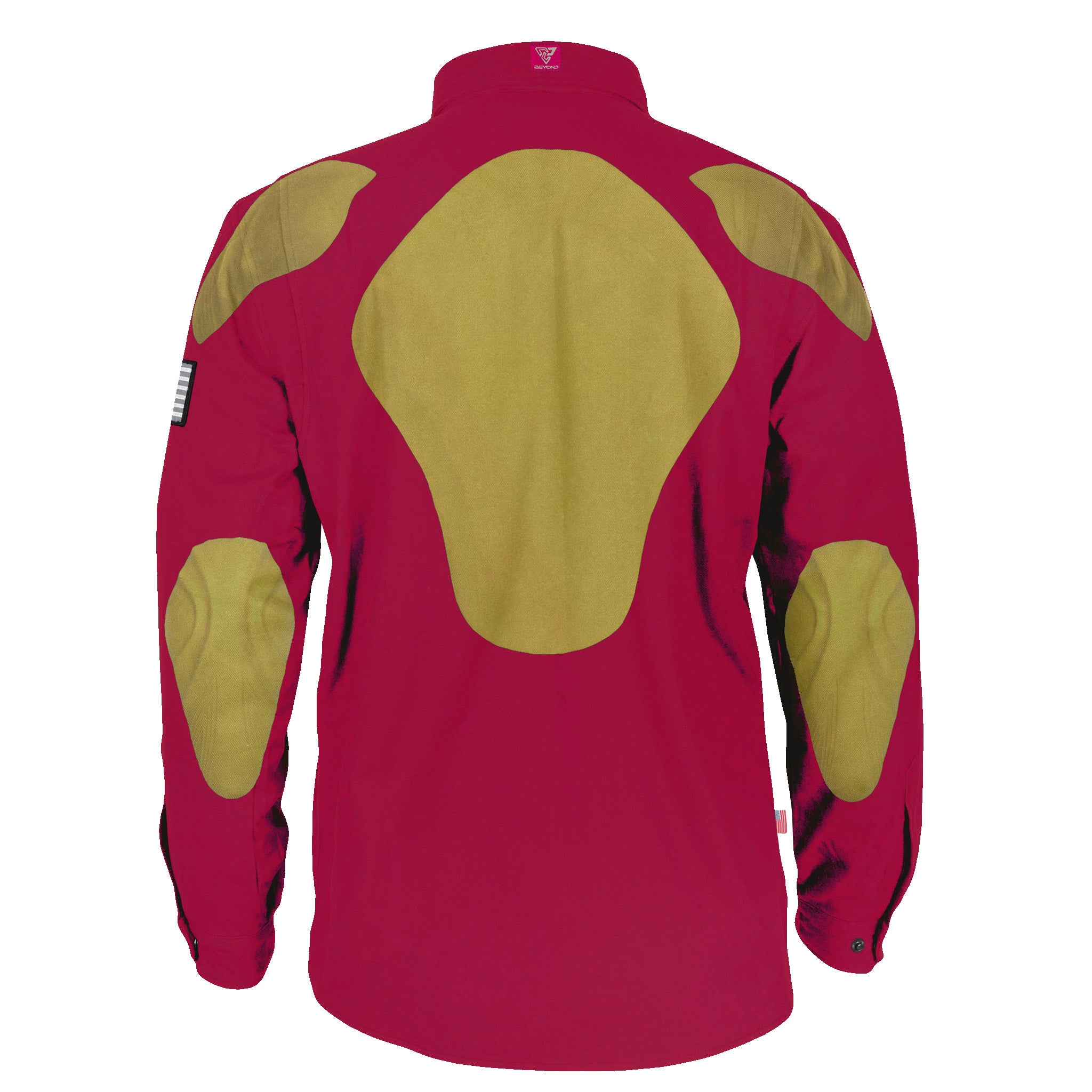 Protective Flannel Shirt - Red Maroon Solid with Pads