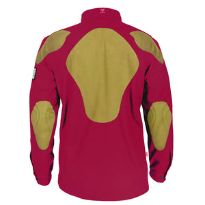 Protective Flannel Shirt - Red Maroon Solid with Pads