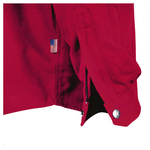 Protective Flannel Shirt - Red Maroon Solid with Pads