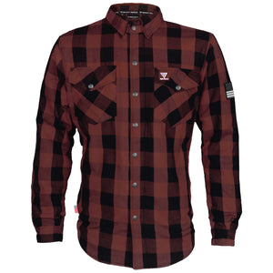 Protective Flannel Shirt - Brown Checkered with Pads