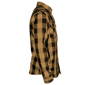 Protective Flannel Shirt - Camel Checkered with Pads