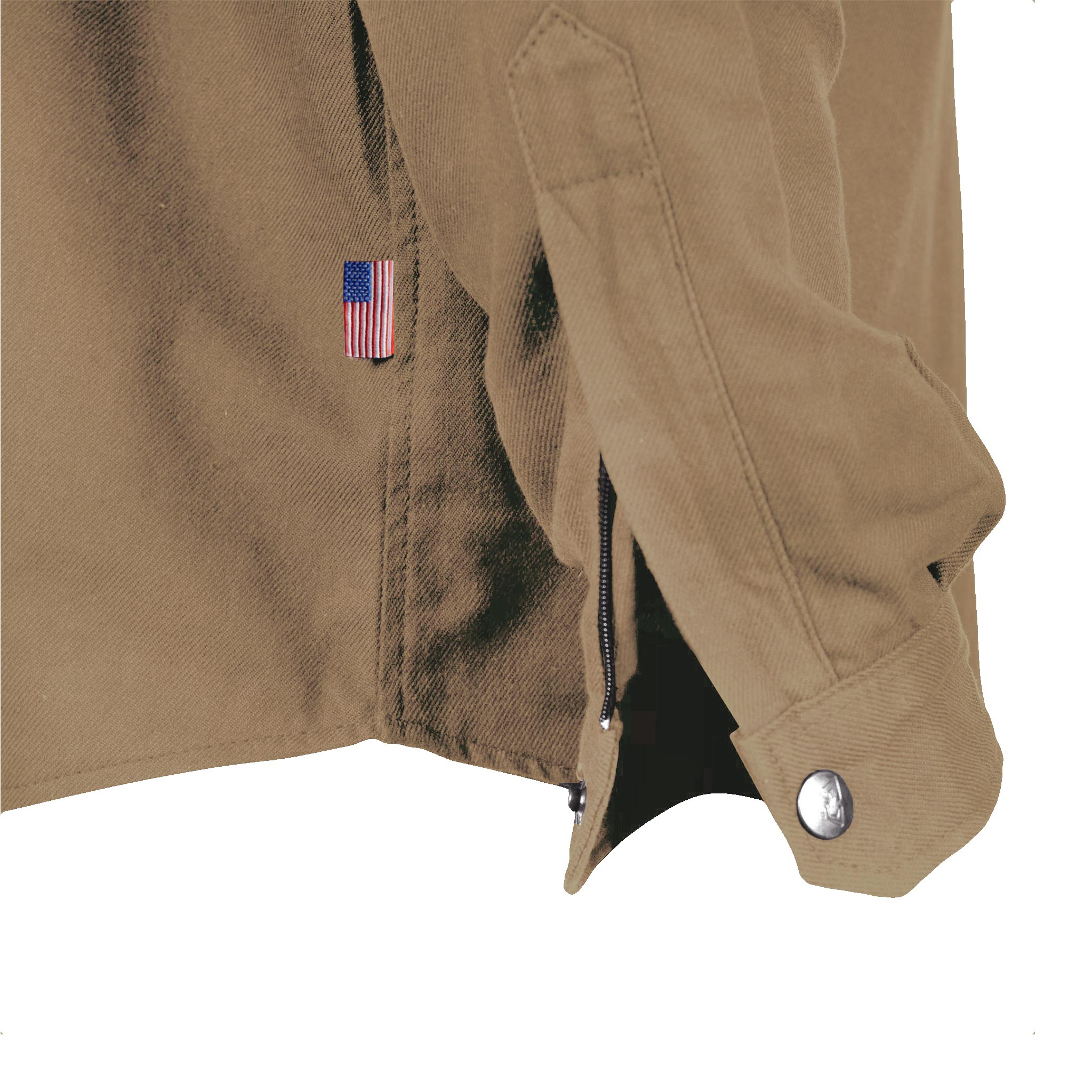 Protective Flannel Shirt - Camel Solid with Pads